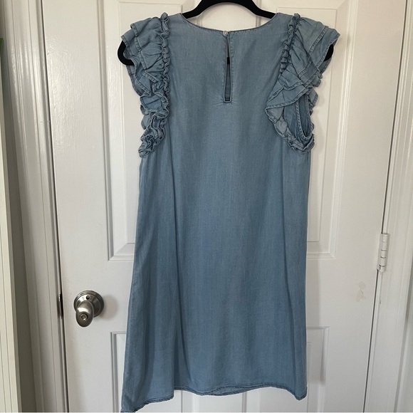NWT Francesca’s Blue Rain denim/chambray knee knee length dress - Picture 4 of 13